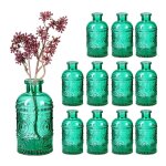 Relaxdays vase en verre en lot de 12 design vintage d�coration pour la table h x d : 13 x 6 cm teint� ...