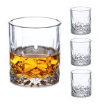 Relaxdays verres  whisky lot de 4 structure en relief accessoires bar et vitrine design lgant transparents ...