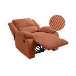 Relaxxo - fauteuil relaxation manuel leo en velours ctel - terracotta