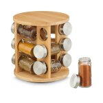 Relaydays tourniquet à épices en bambou 12 pots support rotatif à 360° h x d : 21 x 21 cm nature Relaydays tourniquet à épices en bambou 12 pots support rotatif à 360° h x d : 21 x 21 cm nature
