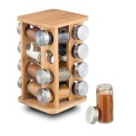 Relaydays tourniquet � �pices en bambou 16 pots support rotatif � 360� h x l x p : 27 x 17 x 17 cm nature ...