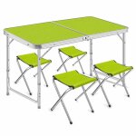 Reload table de camping ou jardin avec 4 chaises - coloris vert pomme