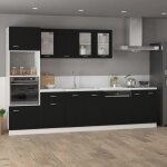 Remisearmoire de plancher � tiroir lyon - buffet bahut de cuisine / meuble bas - noir 50x46x815 cm jilimaison2 ...