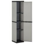 Remise armoire de rangement de jardin - summer - 3 étagères gris / noir 34 x 40 x 168cm jilimaison2025 ... Remise armoire de rangement de jardin - summer - 3 étagères gris / noir 34 x 40 x 168cm jilimaison2025 ...