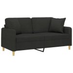 Remisecanap� - clic - clac - 2 places avec oreillers d�coratifs noir 140 cm tissu jilimaison2025 90535704 ...