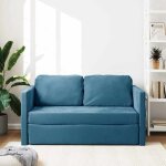 Remise clic - claccanap� lit convertible 2 places 2 en 1 bleu 122 x 204 x 55 cm velours jilimaison2025 ...