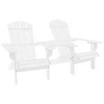 Remise fauteuil dext�rieur / chaises de jardin - 1personne - adirondack avec table bois de sapin blanc ...