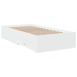 Remiselit 1 personne cadre de lit avec tiroirs sans matelas blanc 90 x 190 cm jilimaison2025 69651883 ...