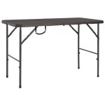 Remise table de jardin - jili hot - pliante marron 120 x 60 x 74cm pehd aspect de rotin jm2025 9547438 ...