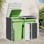 Remisearmoire cache poubelles rangement � roulettes pour poubelles pour deu x bacs acier jilimaison2025 ...