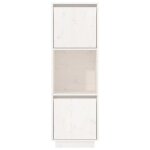 Remisearmoire haute / buffet haut - d�cor salon / cuisine - blanc 38 x 35 x 117 cm bois massif de pin ...