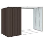 Remisearmoire malle de jardin abri � bois de jardin marron 245 x 98 x 159 cm acier galvanis� jilimaison2025 ...