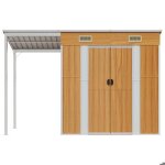 Remisearmoire malle de jardin abri de jardin avec toit prolong� marron clair 277 x 1105 x 181 cm jilimaison202 ...