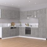 Remisearmoire de plancher dangle lyon - buffet bahut de cuisine / meuble bas - gris b�ton jilimaison2025 ...