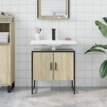 Remisearmoire de rangement pour vasque armoire lavabo - de salle de bain ch�ne sonoma 60 x 33 x 60 cm ...