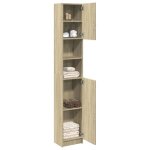 Remisearmoire de salle de bain - uu - mobilier meuble de rangement ch�ne sonoma 32 x 255 x 190 cm agglom�r� ...