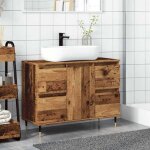 Remisearmoire de salle de bain - uu - mobilier meuble de rangement vieux bois 80 x 33 x 60 cm bois ingnierie ...