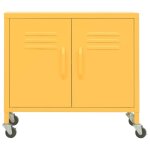 Remisebuffet bahut commode - summer - armoire de rangement jaune moutarde 60 x 35 x 56 cm acier jilimaison2025 ...