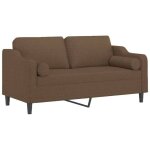 Remisecanap� - clic - clac - 2 places avec oreillers d�coratifs marron 140 cm tissu jilimaison2025 59794820 ...