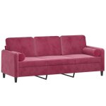 Remisecanapé - clic - clac - 3 places avec oreillers bordeau x 180 cm velours jilimaison2025 79997316 ... Remisecanapé - clic - clac - 3 places avec oreillers bordeau x 180 cm velours jilimaison2025 79997316 ...