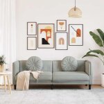 Remisecanap� - clic - clac - avec coussins 3 places gris clair velours jilimaison2025 28151567