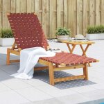 Remisechaises longues - jms - bain de soleil rouge - bois dacacia solide et tissu maiosn2025 2810450