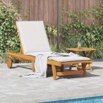 Remisechaise longue - jms - bain de soleil avec table - bois massif dacacia maiosn2025 2469877