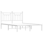 Remiselit 2 personnes cadre de lit double m�tal sans matelas et t�te de lit blanc 140 x 190 cm jilimaison2025 ...