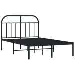 Remiselit 2 personnes cadre de lit double m�tal sans matelas avec t�te de lit noir 120 x 190cm jilimaison2025 ...