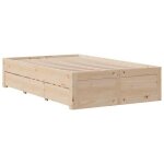 Remiselit 2 personnes cadre de lit double sans matelas avec tiroirs 120 x 190 cm bois de pin jilimaison2025 ...
