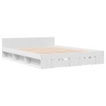 Remiselit 2 personnes cadre de lit double avec tiroirs sans matelas blanc 140 x 190 cm jilimaison2025 ...