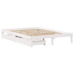 Remiselit 2 personnes cadre de lit double avec tiroirs sans matelas blanc 140 x 190 cm jilimaison2025 ...