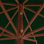 Remiseparasol - jardin - parasol dext�rieur - avec m�t en bois 350 cm vert jilimaison2025 7157761