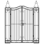 Remiseporte de jardin cl�tureuu portail de jardin - noir 121x8x150 cm fer forg� jilimaison2025 3224687 ...
