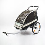 Remorque 2 enfants alu 2en1 v�lo et poussette