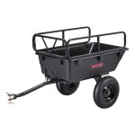 Remorque  benne basculante - vevor - 283 l - remorque de tracteur tondeuse  gazon jardin polythylne ...