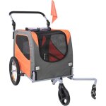 Remorque pour chien - duoku - ts806 - capacit 30 kg - poussette 2 en 1 - cadre pliable