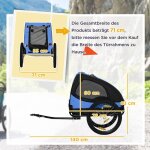 Remorque pour chien pawhut remorque pliante pour v�lo pour chiens attache rapide imperm�able tissu oxford ...