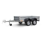 Remorque double essieu en acier 233 cm ridelles avant / arrière ouvrantes 235t Remorque double essieu en acier 233 cm ridelles avant / arrière ouvrantes 235t