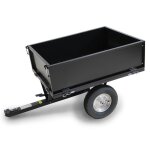 Remorque pour tracteur tondeuse avec benne basculante - charge max 225kg.