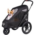 Remorque de v�lo pour chien - breeze black - pliage � une main - pneus pneumatiques - supporte 30 kg