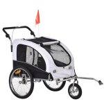 Remorque vélo pour chien jogger 155x83x108cm blanc&noir - sécurité et confort pour balades actives et ... Remorque vélo pour chien jogger 155x83x108cm blanc&noir - sécurité et confort pour balades actives et ...