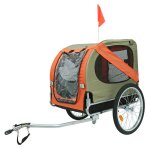 Remorque v�lo pour chien pliable en tissu oxford - avec reflecteurs et 3 portes - charge jusqu� 40 kg ...