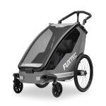 Remorque vlo enfant fuxtec fx - fa1s sport cruiser mini - poussette 2 - en - 1 pliable - roues gonflables ...
