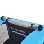 Remorque de v�lo pour enfants - vidaxl - 30 kg - gris et bleu - 137x77x87 cm - 1 � 2 enfants