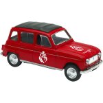 Voiture miniature welly die renault 4 vend�e 1:43 rouge toit noir