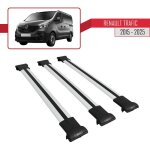 Barres de toit pour renault trafic 3 (x82) 2015 - 2026 fly model railing porte - bagages de voiture gris ...