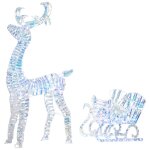 Renne et traîneau lumineux de noël - outsunny - 170 led - intérieur et extérieur - pp et métal - 60x29x115cm ... Renne et traîneau lumineux de noël - outsunny - 170 led - intérieur et extérieur - pp et métal - 60x29x115cm ...
