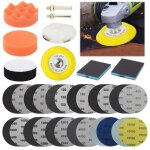 Renovateur phare voiture 129 pi�ces kit renovation phare voiture avec disque abrasif 75mm & �ponge polissage ...