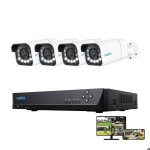 Reolink kit vid�o surveillancerln8 - 410 8ch 2to poe nvr et 4x 8mp bullet cam�ra poe5x zoomvision noc ...
